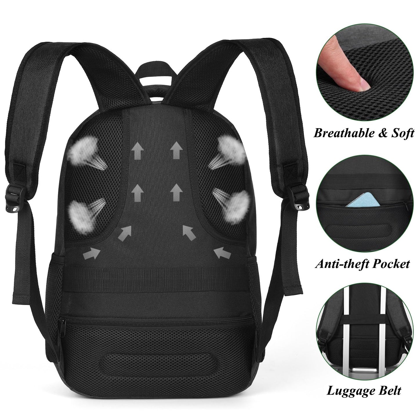 YAMTION Backpack for Men and Women,School Backpack for Teenager,15.6 inch Laptop Bookbag with USB Charging port for Business Work College Travel Trip