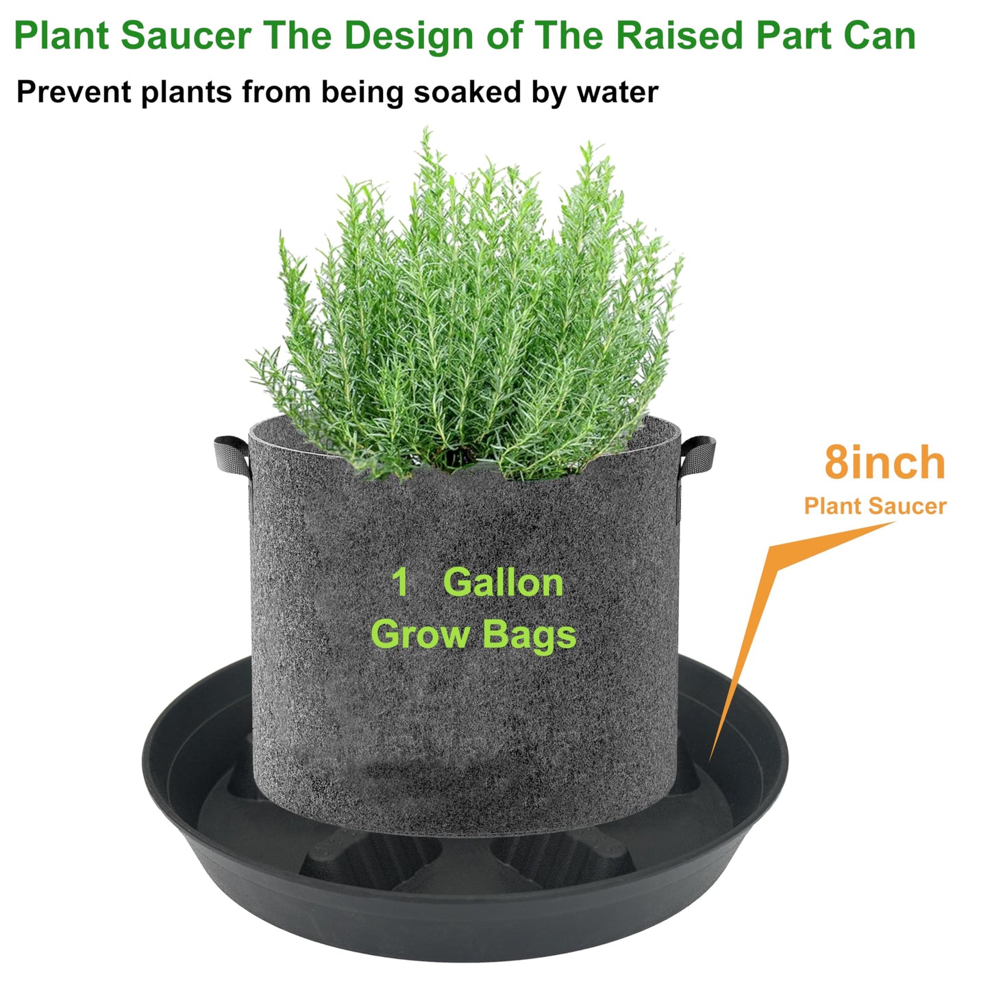 Feyvdzv 4 Pack Plant Saucer 8 inch, 10 12 14 17 inch, Plant Stand Plastic Plant Saucers for Indoors Outdoor, Heavy Duty Flower Planter Drip Trays for Pots, Pot Saucers for Plants, Grow Bags Saucers