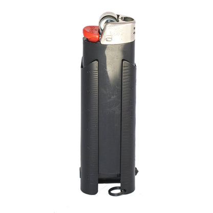 LighterBro Pro Lighter Sleeve - Multi-tool - 420 Stainless Steel - Easily Fits Your Favorite Lighters - Includes Mini Pocket Knife, Ruler, Scissors, Screwdriver, Poker, Key Ring & More (Black)