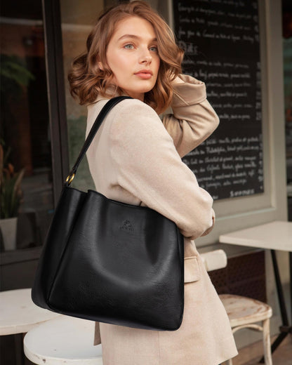 LOVEVOOK Hobo Crossbody Bag for Women with Three Large Compartments, Waterproof Shoulder Handbags Purse for work shopping travel