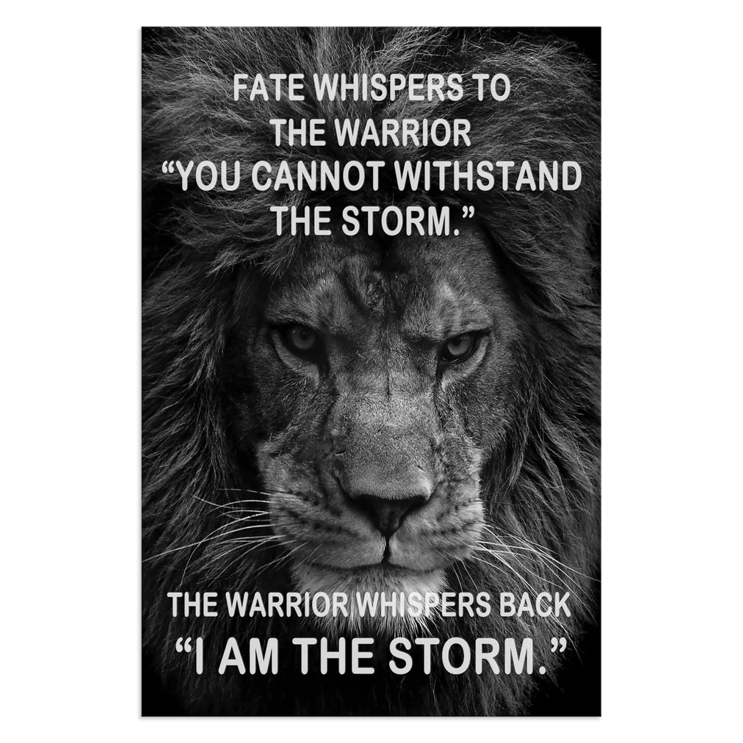 WYJZDZQ8 Lion Inspirational Canvas Office Print Wall Art Animal Motivational Picture Inspiring Animal Poster Painting Modern Artwork for Home Bedroom Living Room Office Decor Frame[12''W X 18''H]