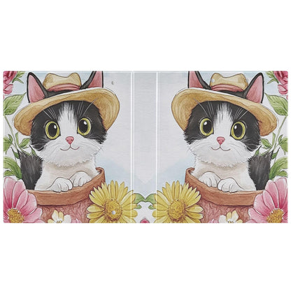 Cat Round Ring Binders 1.5 Inch Sunflower 3 Ring Clipboard Binder for Office School Work Supplies File Folder Document 200 Sheet Capacity Easy Open