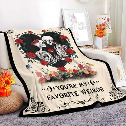 Ruicnte Anniversary Blanket for Him,Skull Lover Throw Blanket for Boyfriend Girlfriend,I Love You More Birthday Gift for Husband 60"X52",Christmas Valentines for Wife Skeleton Present