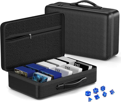 Vitula 1200-2200 Cards Case Fits for MTG, Cards Against Humanity, Yugi-oh, Portable Card Storage Box with a Dice Set Used to Storage Trading Card or Game Card, (L,Black)