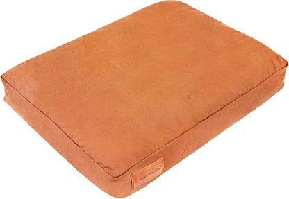 WHITEDUCK Outdoor Dog Bed Heavy-Duty 12oz Canvas, Water-Repellent Cotton, Machine Washable Removable Cover with Full-Length Zipper, Dog Bed for Large Dogs & Crate, (Brown) 28" Lx20 Wx4.3 th (S)