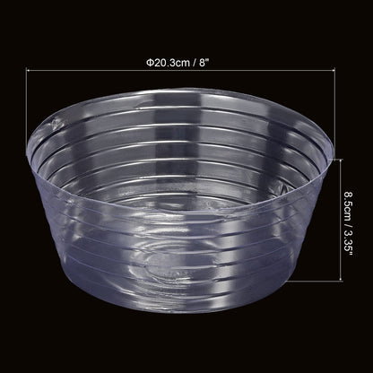 MECCANIXITY Plant Pot Saucer 8 Inch Plastic Round Flower Drip Tray for Indoor Outdoor, Clear Pack of 10