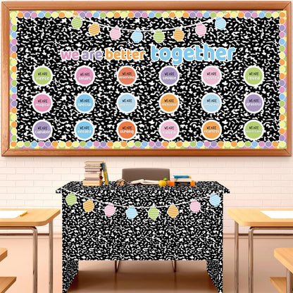 Qyeahkj Composition Bulletin Board Paper Roll Black Dot Bulletin Board Background Paper Fade Resistant Classroom Decoration Poster Art Craft Home Wall Education Decoration Supplies 17.7in x 20ft