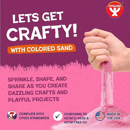 Hygloss Colored Sand for Crafts - 15 lb Bottle, White - Vibrant Colorful Fine Sensory Play Sand Art Kits for Kids - Classroom Activities for Children 3 4 5 6 7 8 9 10 11 12 - Safe for Ages 3+