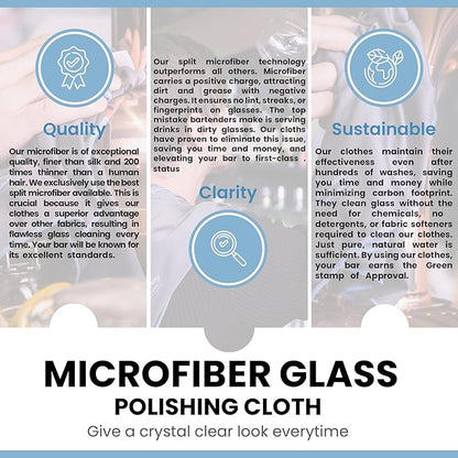 Trendy Bartender Toast to Perfection Microfiber Glass Polishing Lint-Free Cloth