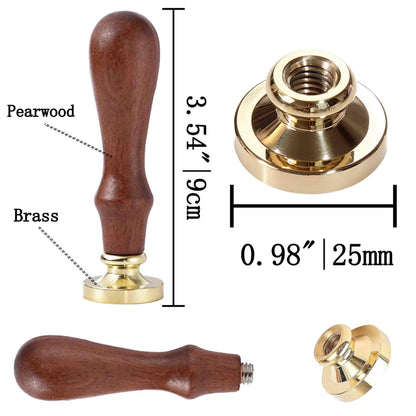 Halloween Wax Seal Stamp,3D Skull Sealing Wax Stamps 25mm Brass Stamp Head with Pearwood Handle for Halloween Christmas Thanksgiving Invitations and Greeting Cards
