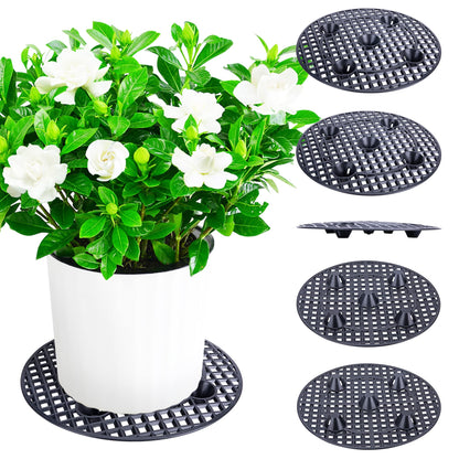 LFUTARI 6 PCS Plant Level Pot Elevator, Plant Stands, 12inch Plant Pot Saucer for Prevent Rot and Damage on Patio & Deck (30cm-6pcs, Black)