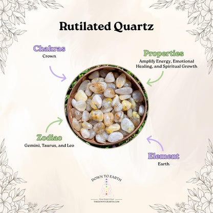 Rutilated Quartz Natural Gemstone Bracelets, Chakra Crystal Healing Chip Stretch Bracelets, Gemstone Polished Irregular Crystals, Crystal Irregular Chips Beads Stretch Bracelets (Rutilated Quartz)