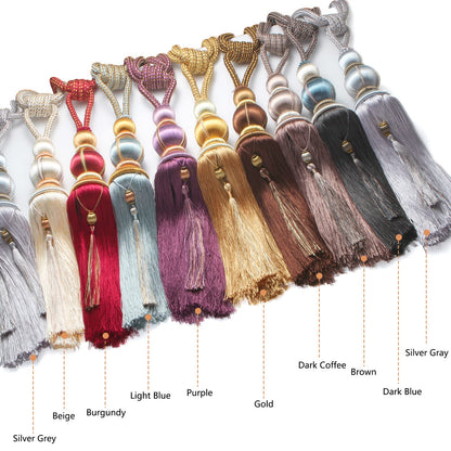 Paired Lantern Single Hanging Ball Tassels Curtains Buckle Sling Binding Lantern Tiebacks Handcrafted Braided Buckle Drapery Curtain Holdbacks Window Treatments for Home