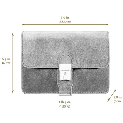 Time Resistance Leather Clutch - Organizer Bag for Men - Wrist Bag - Briefcase Handmade in Italy - Handbag for Men (Brown) - Gift Box Included