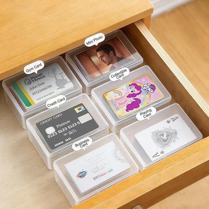 2PCS Card Cases for UNO Cards and Playing Cards, High Capacity Clear Storage Boxes for Trading Cards & More (Card Not Included)