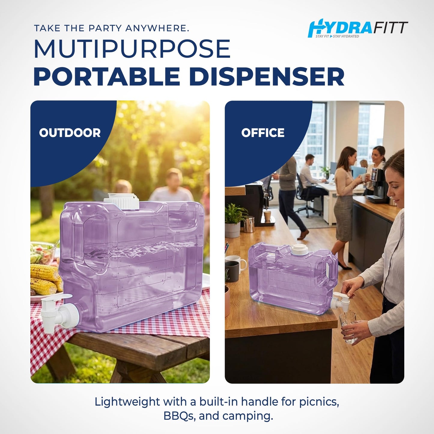 HydraFitt Refrigerator Water Dispenser 1.1 Gallon – Leak-Proof Slim Fridge Water Container with Spigot – BPA-Free Refillable Water Jug (Rose Pink)