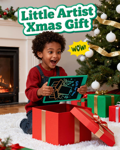 Bravokids 10 Inch LCD Writing Tablet for 3-8 Year Olds - Electronic Drawing Pad and Doodle Board as Educational Birthday Gifts for Girls and Boys (Dark Green)