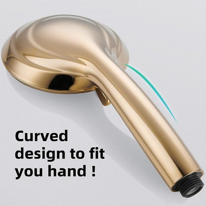 Cobbe 8-Setting Handheld Shower Head Bathroom Showerhead Set - Detachable Shower Heads with 5ft Stainless Steel Hose and Brass Swivel Bracket (Gold)