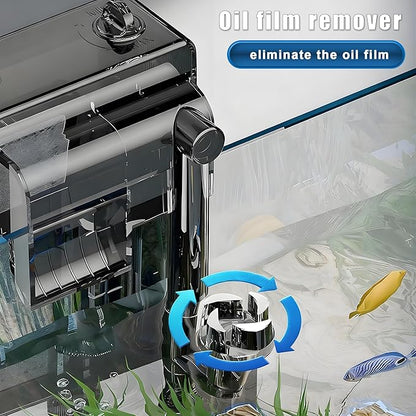 Slim Aquarium Filter, Quiet Fish Tank HOB Filters for up to 5 Gallon Aquariums, 300L/H Adjustable Flow