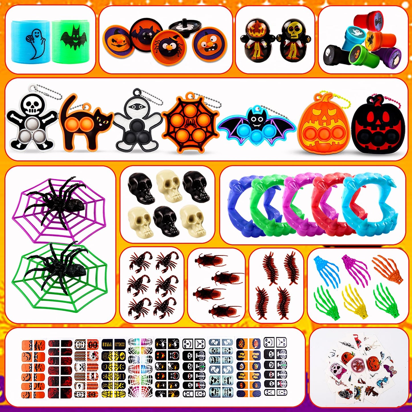 ChildFun 530 PCS Halloween Party Favors for Kids, Halloween Toys Bulk for Goodie Bags Fillers, Non-Candy Treats, Classroom Prizes, Halloween Gifts for Boys Girls