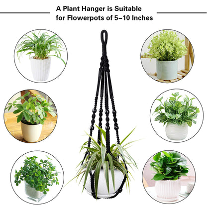 Augshy Macrame Hanging Planter, 2 Pack Hanging Planters for Indoor Plants Indoor Outdoor Decor Handmade Hanging Plant Holder(35 Inch)
