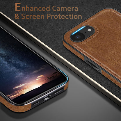 LOHASIC for iPhone 16e Case for iPhone 17e Case, Luxury Leather Soft Back Cover Full Body Protective Women Men Phone Shockproof Cases for iPhone iPhone 16E/17E 6.1'', Brown