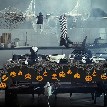 Bnejvif Halloween Tablecloth Rectangle Pumpkin Table Cloth for Dining Table, Waterproof Wrinkle Free,Halloween Decorations for Kitchen, Parties, 60 X 102 Inches