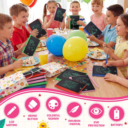 Zhehao 24 Pack LCD Mini Writing Tablet for Kids 4.5 Inch Doodle Board Bulk Erasable Reusable Electronic Drawing Pad Birthday Party Favors Goodie Bag Classroom Gifts(Blue,Pink,Green,Red)