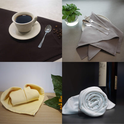Weavric Cloth Dinner Napkin Bulk, Set of 12, 20 X 20 Inches, Washable Reusable Ivory Table Napkins with Hemmed Edge for Wedding, Party, Hotel, Restaurant