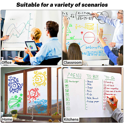 JOBONUS Glass Board Markers Erasable, Neon Dry Erase Markers for Whiteboard, Glass Board, Calendar, Chalkboard, Large Volume, 8 Pack Bullet Tip Whiteboard Markers for School, Home, Office