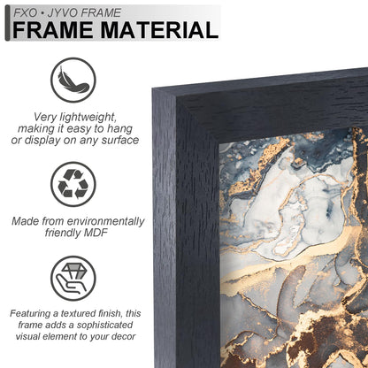 Fxojyvo Engineered Wood 18x22 Picture Frame Set of 3, Black Frame for 18 x 22 Inch Picture Poster Photo, Light Weight 18 by 22 Frame with Wood-grain for Wall - 3 Pack/Black/18 x22
