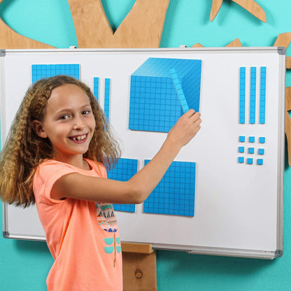 Simply magic 26 Educational Posters for Kids & 131 PCS Magnetic Base Ten Blocks