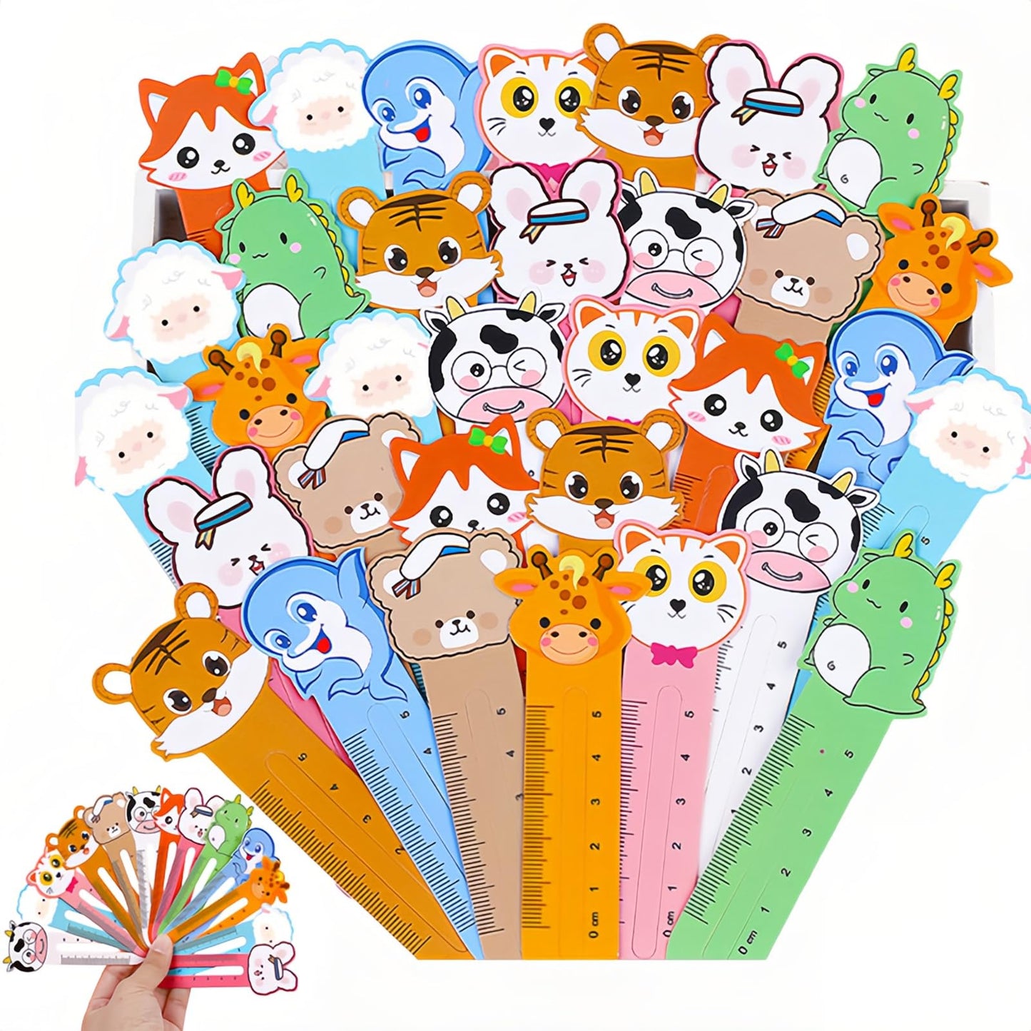 400 Pieces Cute Animal Bookmarks with 10 Different Kawaii Animal Patterns Reading Ruler Style Bookmarks Bulk Page Markers for Women Students Book Lovers Gift School Home Office Supplies