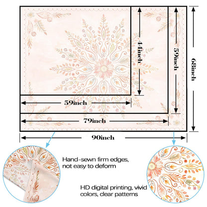 Lunerfex Floral Mandala Tapestry Boho Tapestry for Bedroom Orange Tapestries Wall Hanging Living Room Wall Art and Home Decor 70x90