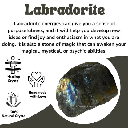 Amazing Gemstone Labradorite Raw Crystals and Healing Stones, Natural Rocks for Tumbling and DIY Raw Stones and Crystals (1 lb)