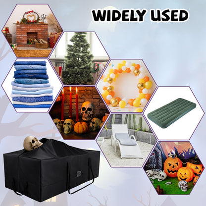3.66m/12ft Skeleton Storage Bag, 600D Oxford Waterproof Large Heavy Duty Christmas Tree Storage Bag with Reinforced Handles Dual Zippers & Pocket for 12 Foot Skeleton & Artificial Trees