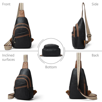 Mroede Sling Bag Crossbody Bags for Women Small Cross Body Bag Fanny Packs Chest Sling Purse for Daily Travel Leisure Sport