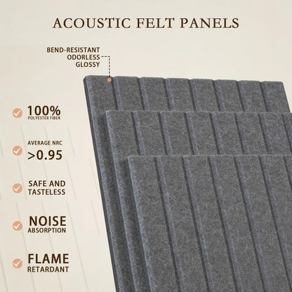 JBER Large Felt Bulletin Board 36" x 24" - 6 Pack Felt Wall Tiles, Cork Board Alternative to Use in Office & Home Decor, Classroom Decor, Vision Board to Display Your Photos(Dark Gray)