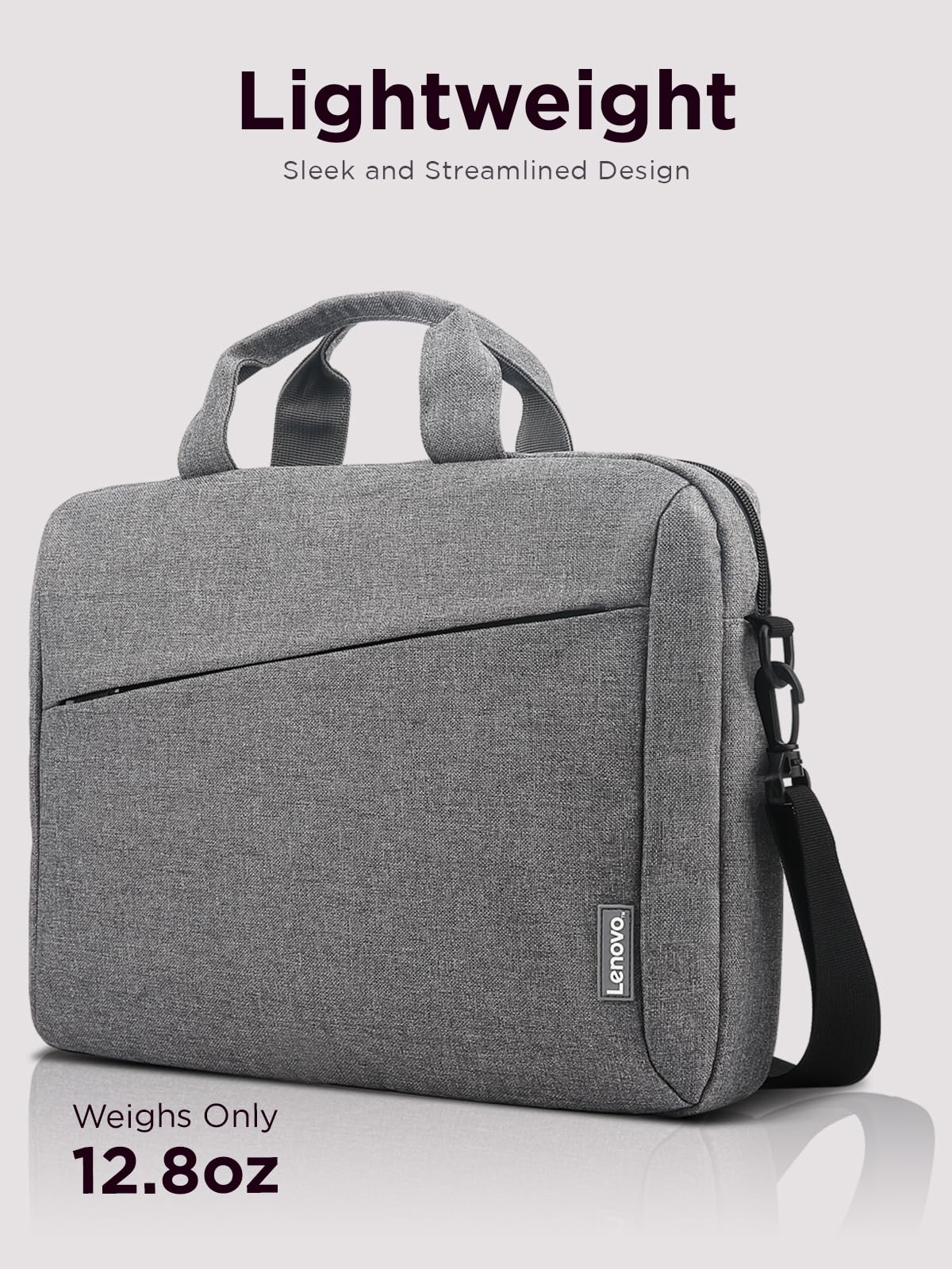 Lenovo Laptop Carrying Case T210, 15.6-Inch Laptop and Tablet, Sleek Design, Durable and Water-Repellent Fabric, Business Casual or School, GX40Q17231 Casual Toploader - Grey