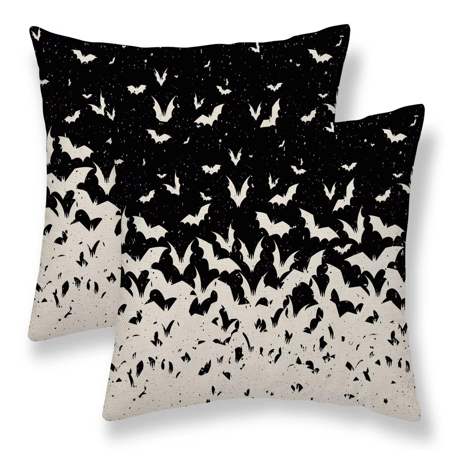 Sunshineyan Halloween Pillow Covers 18x18 Set of 2, Halloween Bat Decorative Throw Pillow Covers Outdoor Farmhouse Holiday Pillow Cases for Couch Sofa Home Decor
