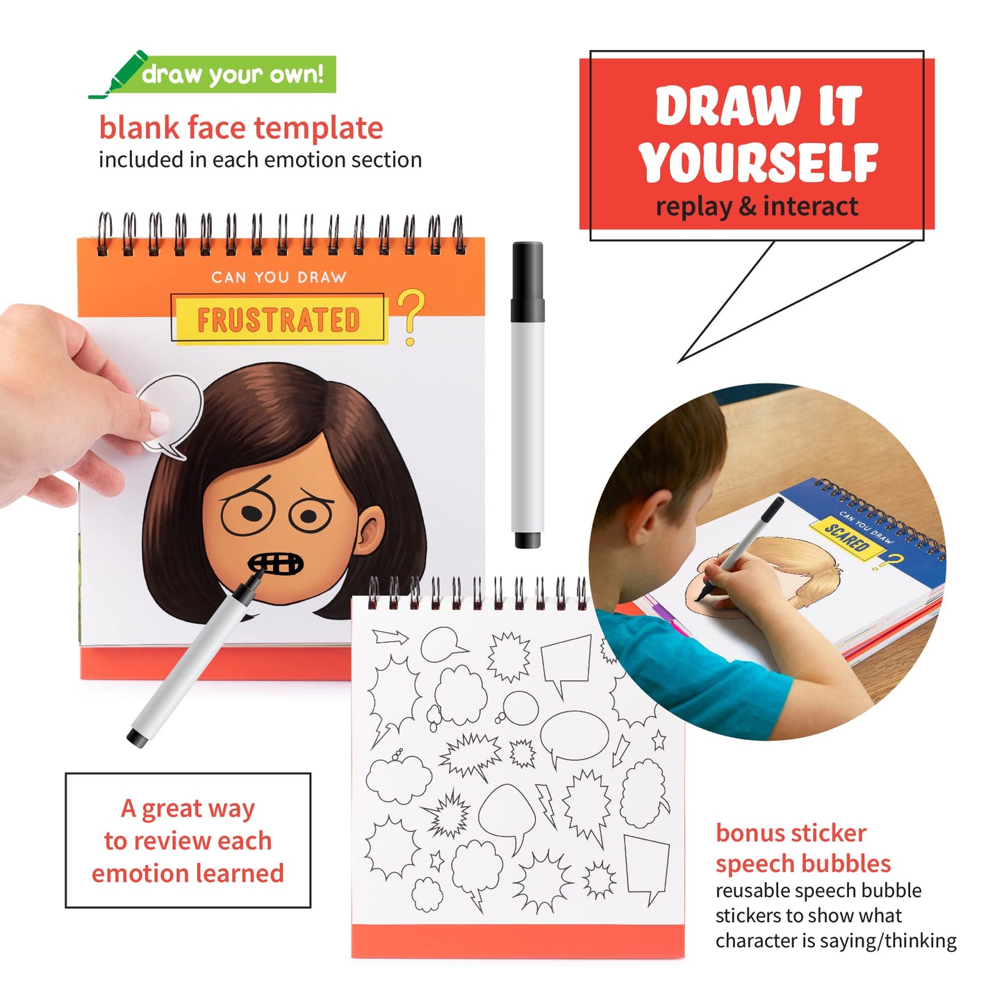 Picture Books and Emotion Cards, Picture SEL Story Cards, Homeschooling, Autism Activities, Educational Busy Book for Emotional Regulation (WH Question & Emotions Book Combo)