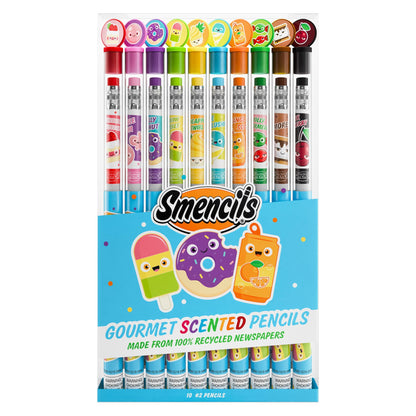 Smencils - Patented Gourmet Scented Graphite HB #2 Pencils Made from Recycled Newspapers, 10 Count, Gifts for Kids, School Supplies