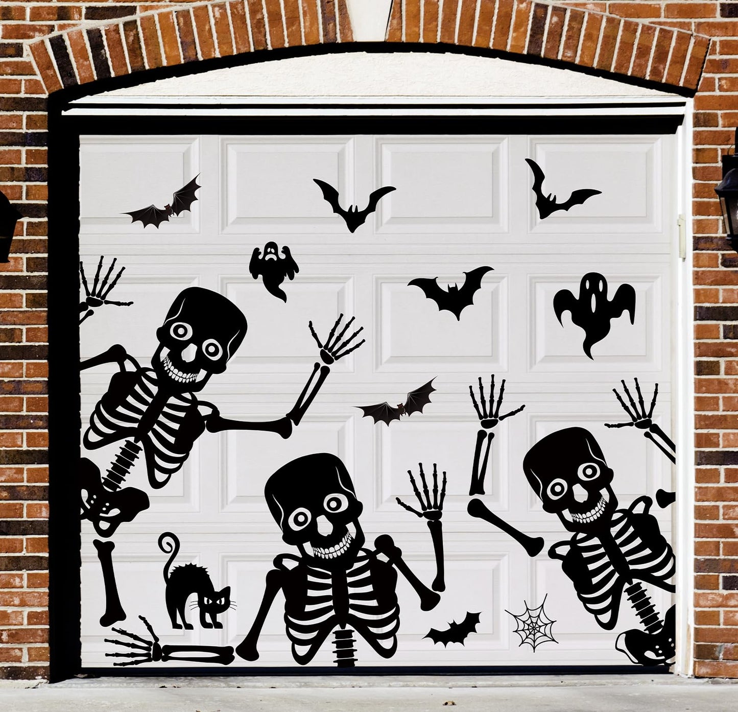 JarThenaAMCS 27Pcs Halloween Garage Decoration Magnet Dancing Skeleton Ghost Refrigerator Decals Black Magnetic Stickers for Party Home Door Car Dishwasher Decor