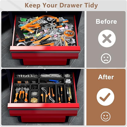 A-LuGei 【70PCS & 6Sizes】 Clear Drawer Organizer,【Hold 277 Items】 Makeup Organizer, Bathroom Organizers and Storage, Organization and Storage, Organizer Bins for Office Vanity Kitchen Tool Trays