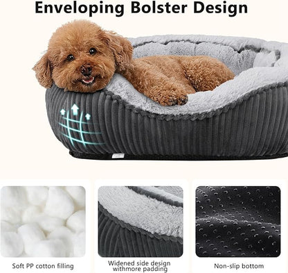 Large Dog Bed for Large Dogs, Rectangle Dog Bed Large Size Dog, Washable Orthopedic Pet Bed, Durable Calming Puppy Bed with Anti-Slip Bottom(35"x25"x10")
