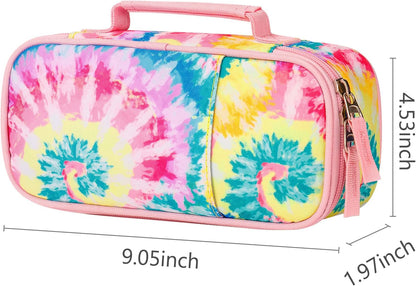 Choco Mocha Tie Dye Pencil Case for Girls, Soft Pencil Case Kids Pencils Pouch for Kindergarten Girls,Colorful