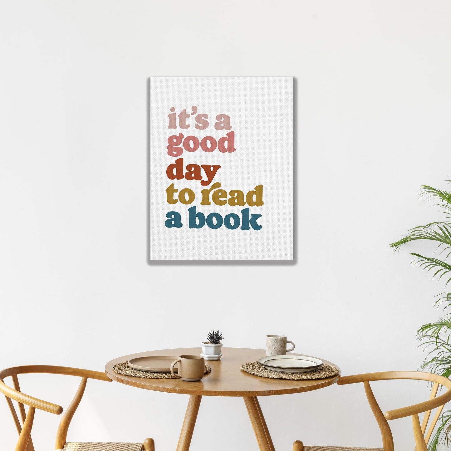 KEUSPI Bookish Decor Reading Nook Wall Decor, Reading Room Corner Decor for Classroom, Library Wall Decor, It's a Good Day to Read a Book Canvas Wall Art 11x14