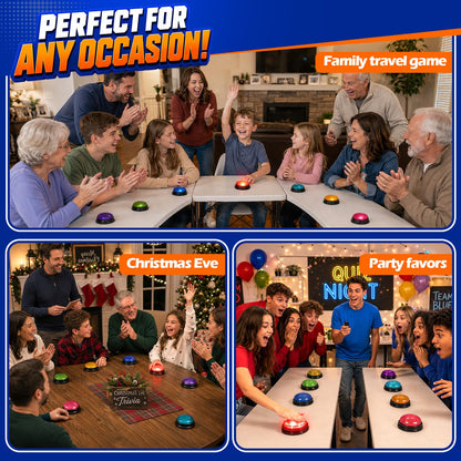 Buzzers for Trivia Games and Family Party: 8 Pack Answer Buzzers with Remote Control - Game Buzzers with Light & Sound First-Press Lock for Classroom Quiz