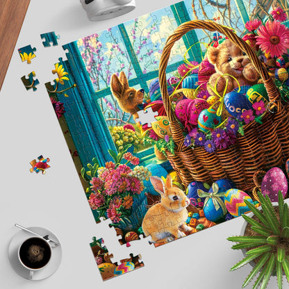 TangMosaic Puzzles for Adults 1000 Pieces, Jigsaw Puzzle for Adults, Fun Challenging Puzzle, A Basket of Easter Egg Wonders Puzzles Game, Interlock Perfectly No Dust, Gifts for Easter Earth Day
