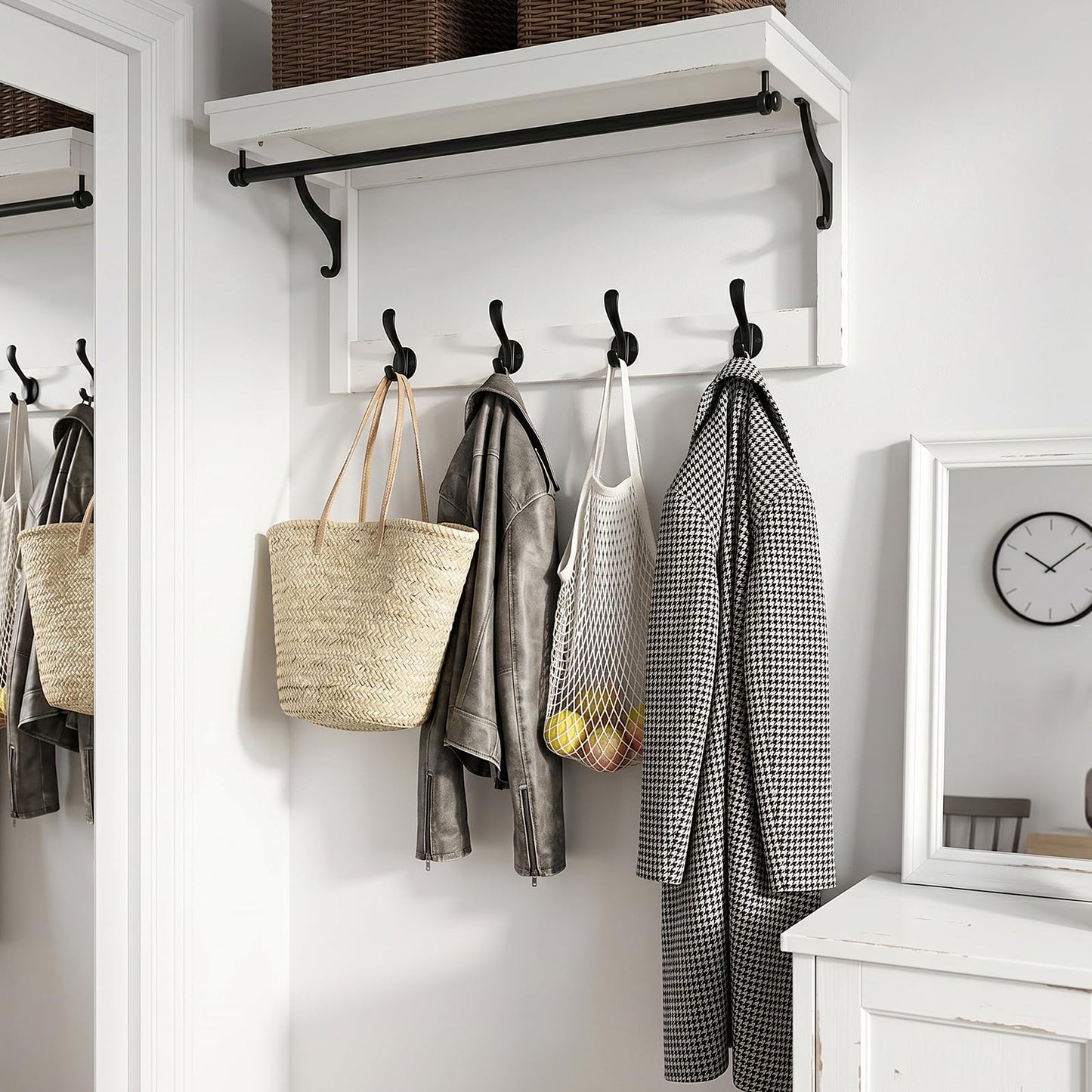 Ruiziiz Coat Hooks Heavy Duty - Wall Mount Metal Towel Hooks Screw-in Wall Hooks for Hanging Hat, Towel, Key, Robe, Scarf, Bag, Cap (6 PCS Black)